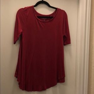 Wine short sleeve flowy dress